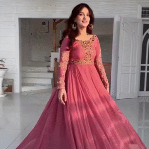 New Designer Party Wear Gown with Fancy Embroidery & Sequins Work – A Perfect Blend of Elegance and Glamour