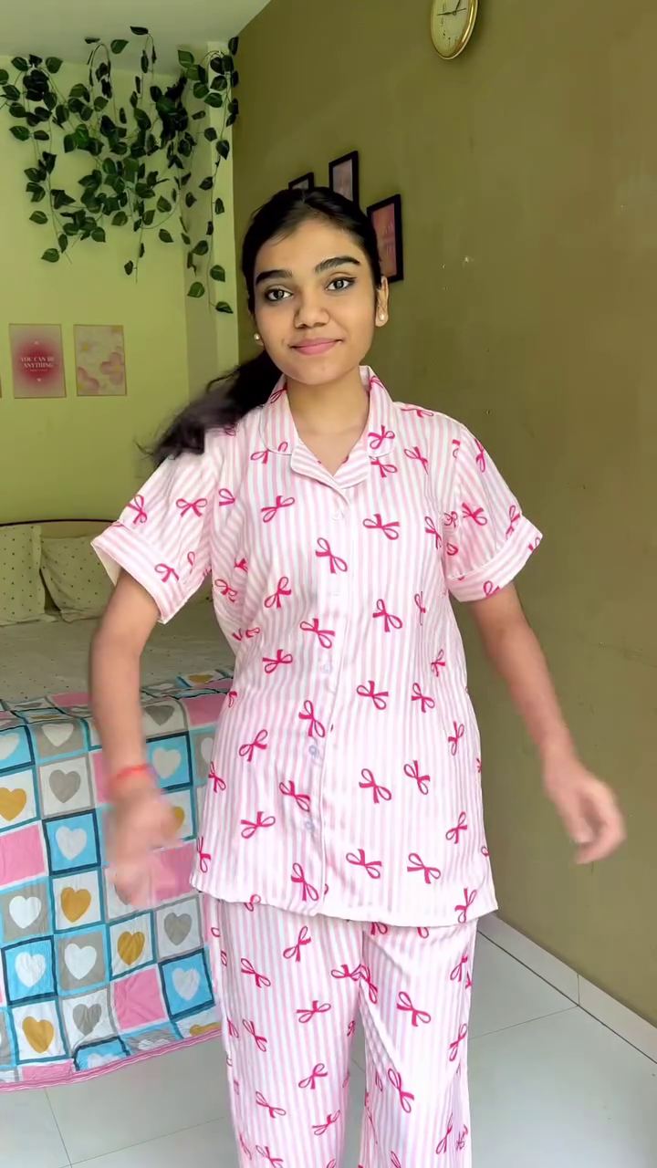 Pink Printed Night Suit Set - Image 3