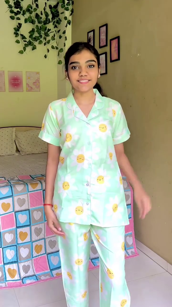 Pink Printed Night Suit Set - Image 2