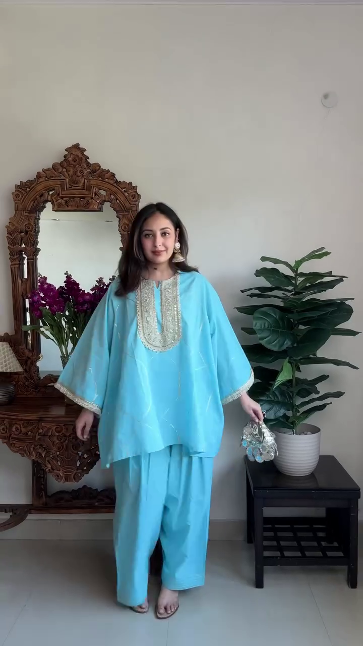 Sky Blue Kaftan Style Set