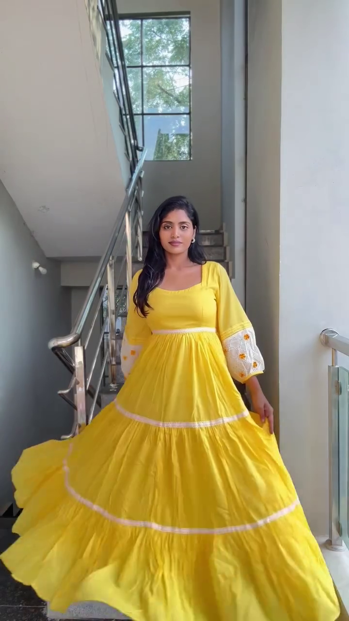 Bright Yellow Tiered Maxi Dress