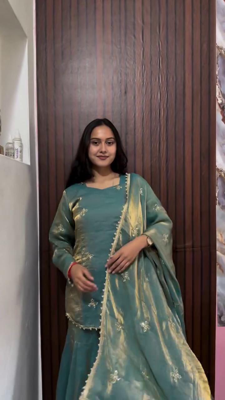 Teal Green Traditional Suit Set