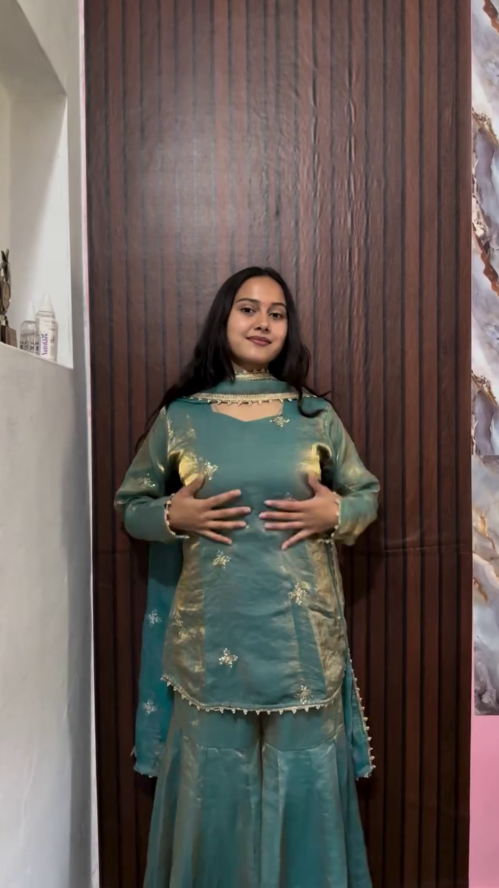 Teal Green Traditional Suit Set - Image 2