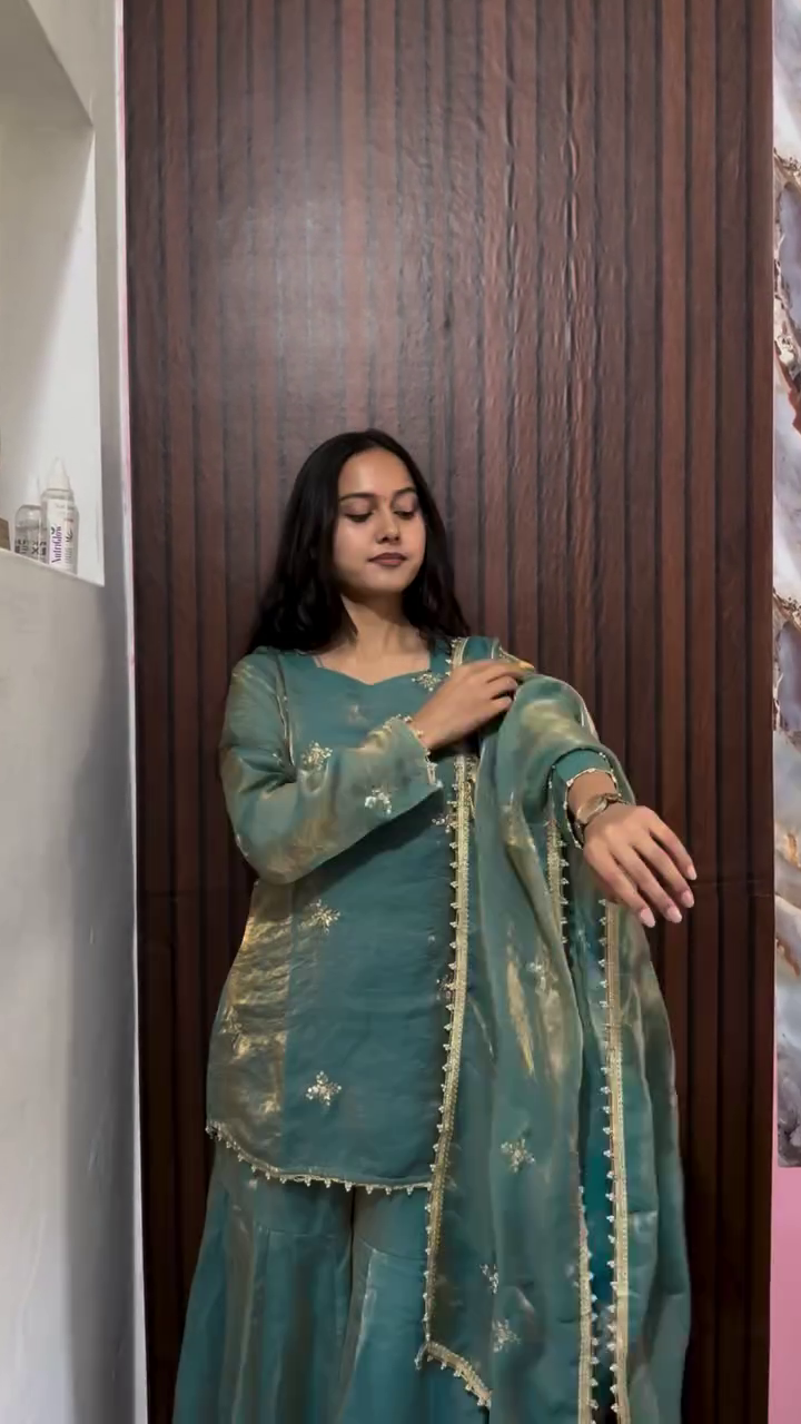 Teal Green Traditional Suit Set - Image 3