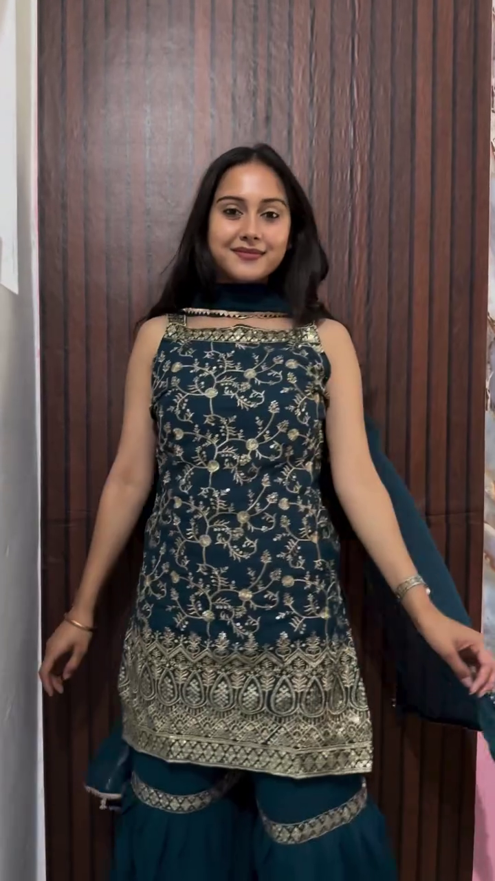 Teal Green Traditional Suit Set - Image 5