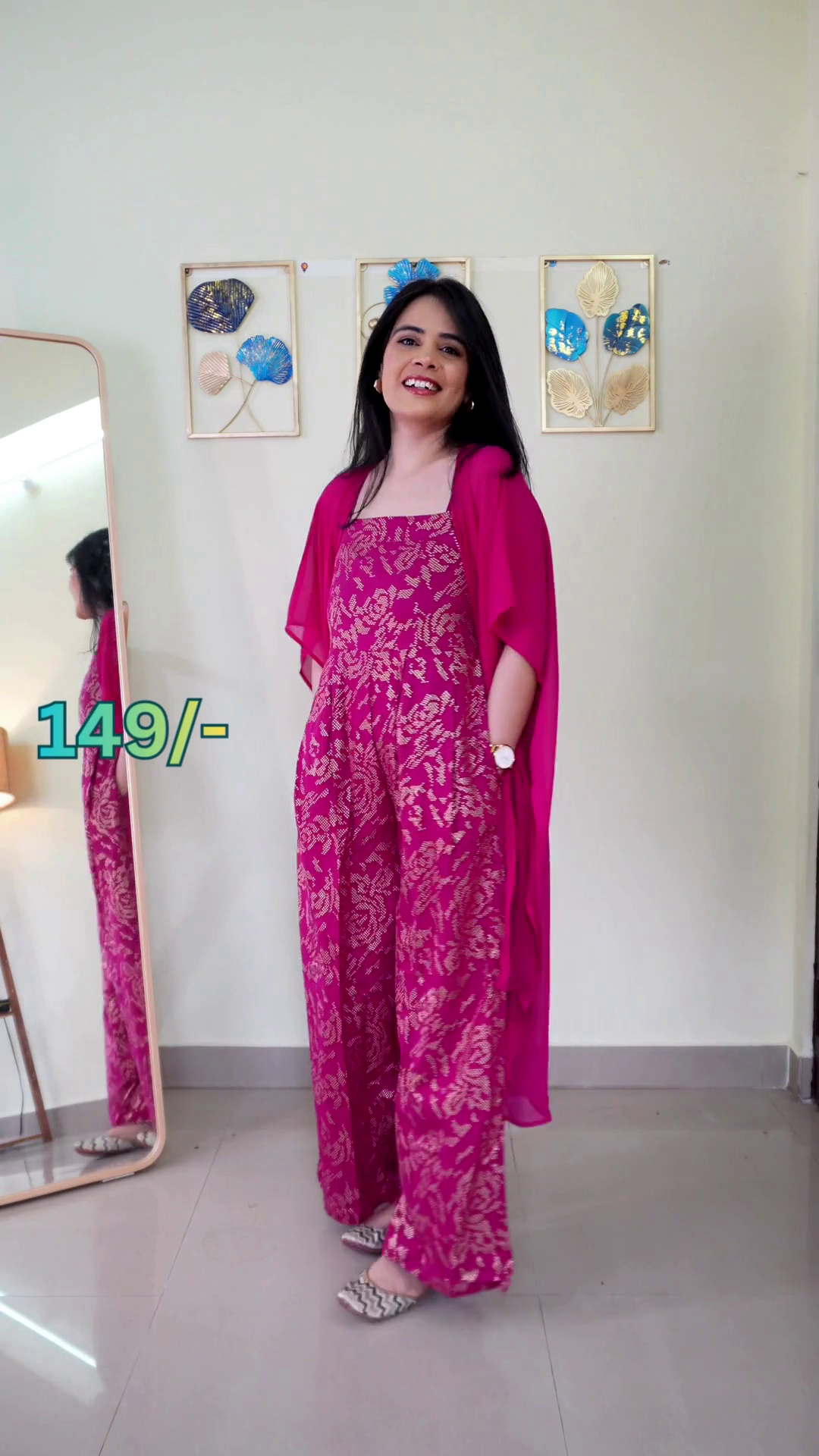 Printed Jumpsuit with Matching Shrug β Stylish Indo Western Co-ord Set for Women - Image 4