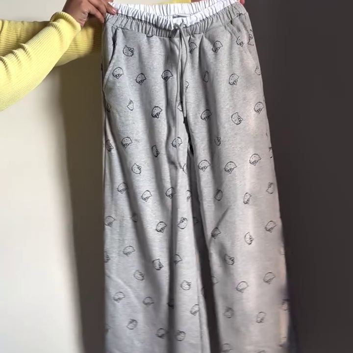 Black Casual Printed Pants - Image 2