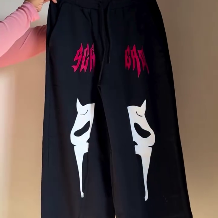 Black Casual Printed Pants - Image 4