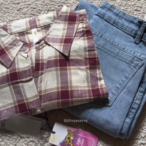 Checked Shirt with Denim Jeans
